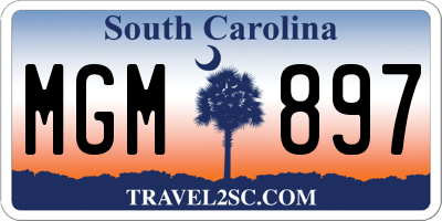SC license plate MGM897