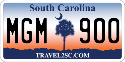 SC license plate MGM900