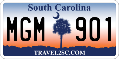 SC license plate MGM901