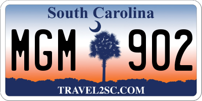 SC license plate MGM902