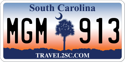 SC license plate MGM913