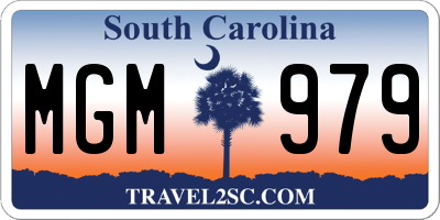 SC license plate MGM979