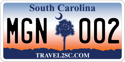 SC license plate MGN002