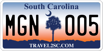 SC license plate MGN005