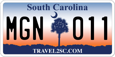 SC license plate MGN011