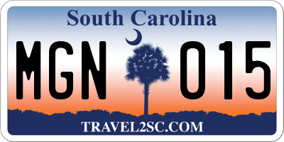 SC license plate MGN015