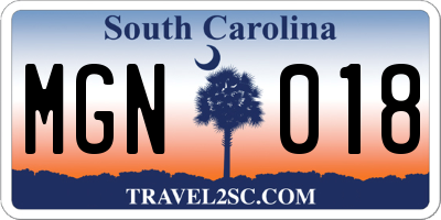 SC license plate MGN018
