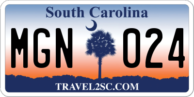SC license plate MGN024