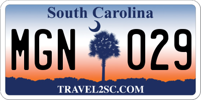 SC license plate MGN029