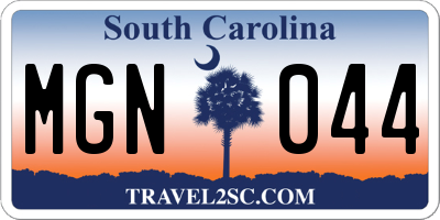SC license plate MGN044