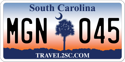 SC license plate MGN045