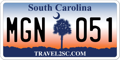 SC license plate MGN051
