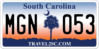 SC license plate MGN053