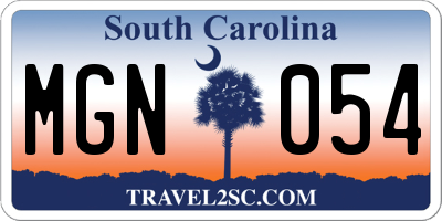 SC license plate MGN054