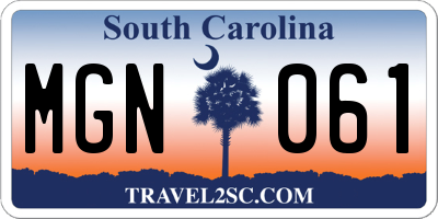 SC license plate MGN061