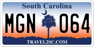 SC license plate MGN064