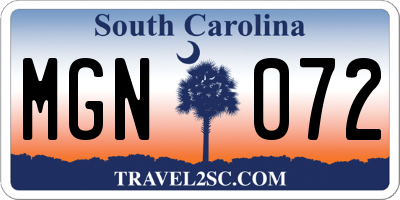 SC license plate MGN072