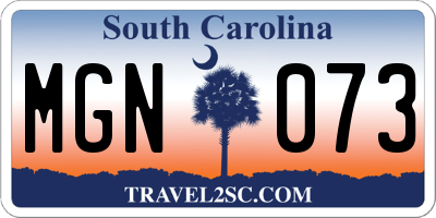 SC license plate MGN073