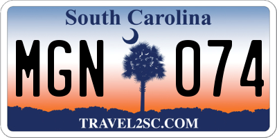 SC license plate MGN074