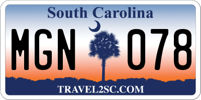 SC license plate MGN078
