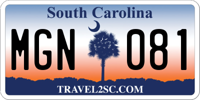 SC license plate MGN081