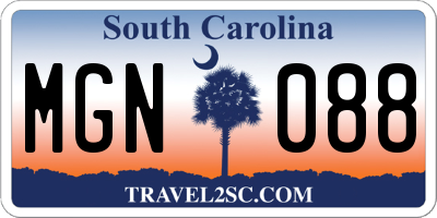 SC license plate MGN088