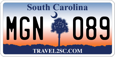 SC license plate MGN089