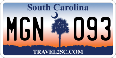 SC license plate MGN093