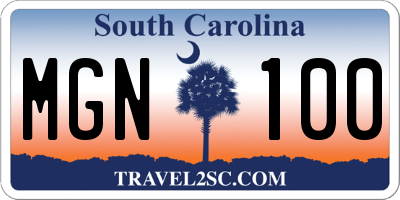 SC license plate MGN100