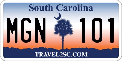 SC license plate MGN101