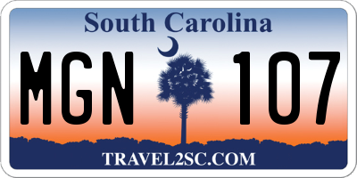 SC license plate MGN107