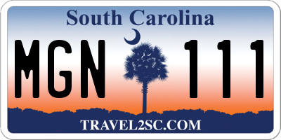 SC license plate MGN111
