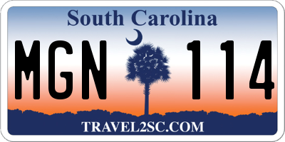 SC license plate MGN114