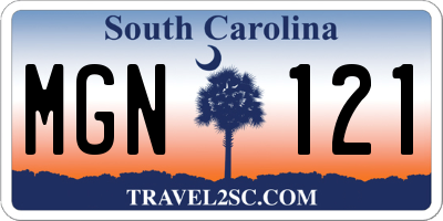 SC license plate MGN121