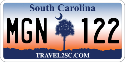SC license plate MGN122