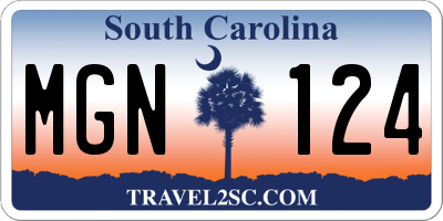 SC license plate MGN124