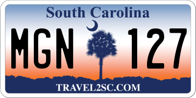 SC license plate MGN127