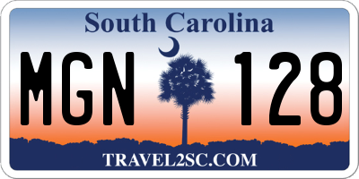 SC license plate MGN128