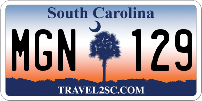 SC license plate MGN129