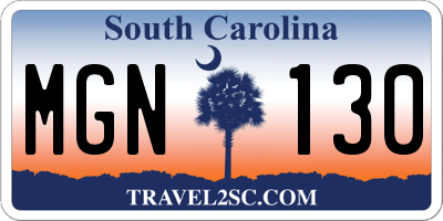 SC license plate MGN130