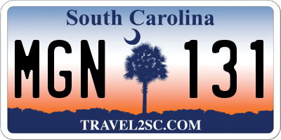 SC license plate MGN131