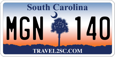 SC license plate MGN140