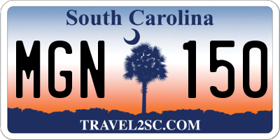SC license plate MGN150