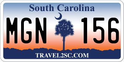 SC license plate MGN156