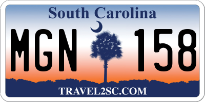 SC license plate MGN158