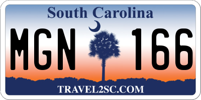 SC license plate MGN166
