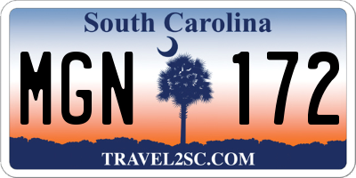SC license plate MGN172