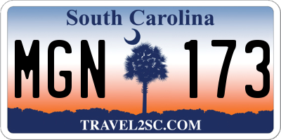 SC license plate MGN173