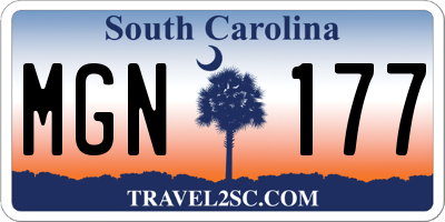 SC license plate MGN177