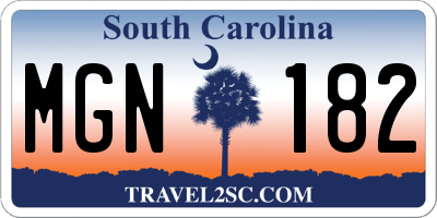 SC license plate MGN182